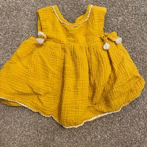 Cute yellow boho baby girl top